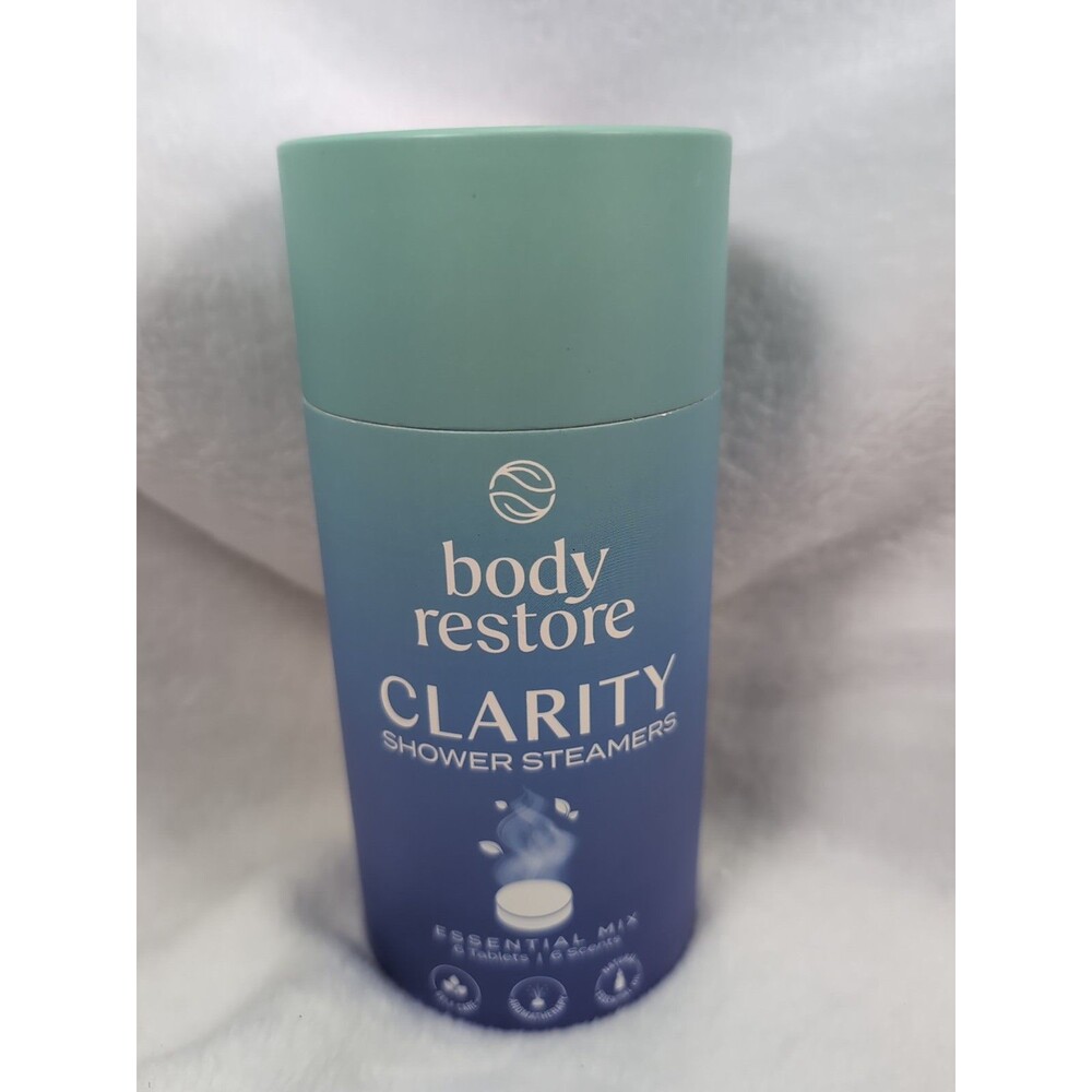 Body Restore Clarity Shower Steamers in Decorative Container 6 Tablets 6 Scents